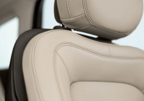 Fine craftsmanship is shown through a detailed image of front-seat stitching. | Friendly Lincoln in Monroe MI