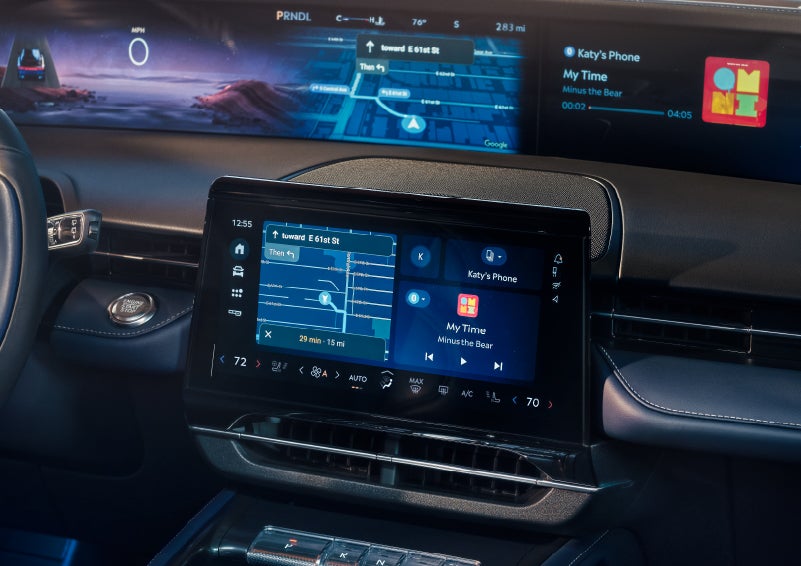 Driving directions are shown on the center touchscreen. | Friendly Lincoln in Monroe MI