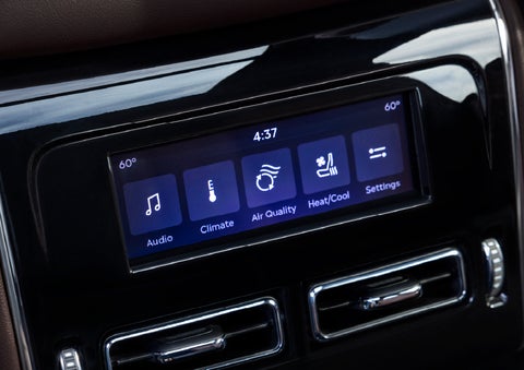 Driver controls like music, temperature, air quality, settings, and heat/cool seats are shown. | Friendly Lincoln in Monroe MI