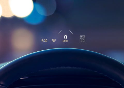 Useful driver information is being projected in front of the steering wheel on the windshield via the available head-up display. | Friendly Lincoln in Monroe MI