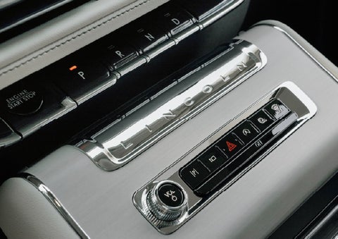 The piano key gear selector of a 2027 Lincoln Aviator® Back Label™ SUV. | Friendly Lincoln in Monroe MI
